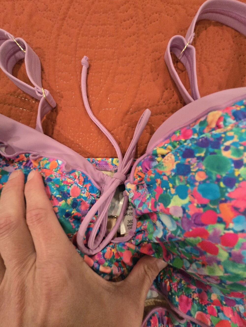 Lilac Multicolor Floral Print Bikini Set - Women’s Swim - Picture 5 of 10